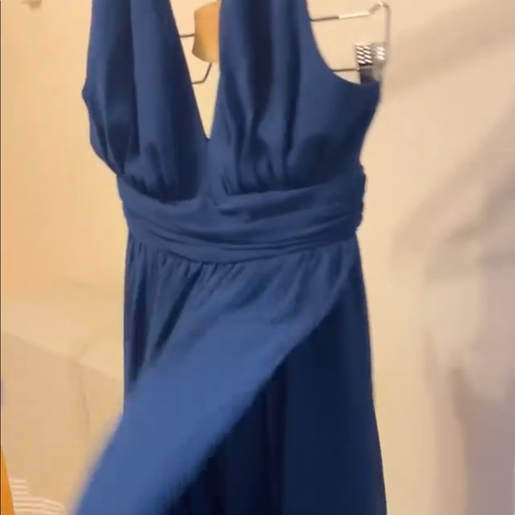 RARE Lulu's Stop and Stare Navy Blue Halter Maxi Dress - Picture 6 of 8